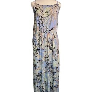 Garcia Women's Bohemian Maxi Dress‎ Small Gauze Spaghetti Strap *Missing Belt